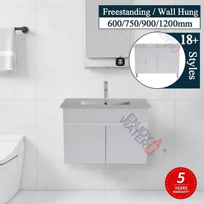 60-120cm Freestanding / Wall Hung Bathroom Vanity Cabinet Unit Ceramic Top Basin • $706