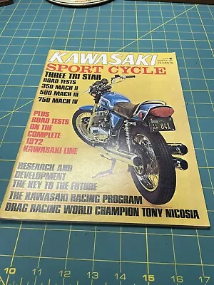 Vintage Kawasaki Sport Cycle Magazine Winter 1971 Three Tri Star Road Tests • $39.99