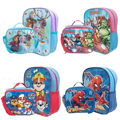 Boys Girls Kids Backpack Junior Toddlers Character Rucksack School Lunch Bag Box • £14.99