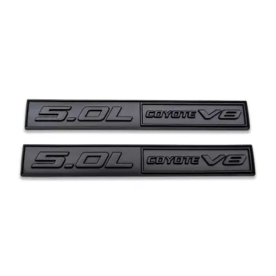 2x Black 5.0L COYOTE V8 Logo Emblem 5.0 Engine Bagde Metal Car Sticker GT Decal • $11.99