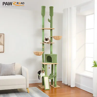 PAWZ Road Cat Tree Tower Scratching Post Scratcher Adjustable Height 216-285cm • $119.99