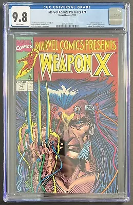 Marvel Comics Presents #74 CGC 9.8 WHITE PAGES! WEAPON X! 🔥🔑 • $129.99