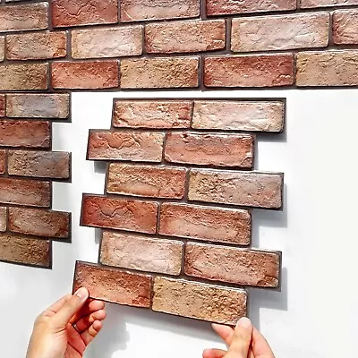 £13.69 • Buy 10x 3D Tile Brick Wall Sticker Waterproof Self-adhesive PVC Panel Wallpaper UK