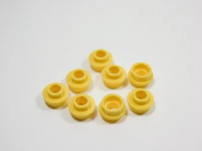 LEGO 8 Yellow Round 1x1 Plates W/ Open Stud D10 • $1.02