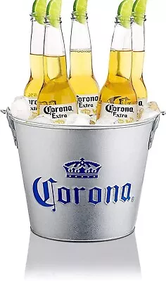 Corona Galvanized Metal Ice Beer Bucket Man Cave Bar Beach Party Cerveza • $16.88