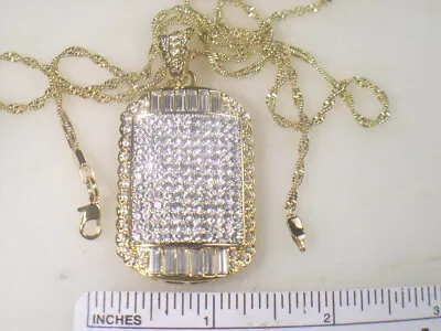 Vintage Designer  Signed  Pendant Necklace  With Swarovski Crystals Dp1704 • $32.95