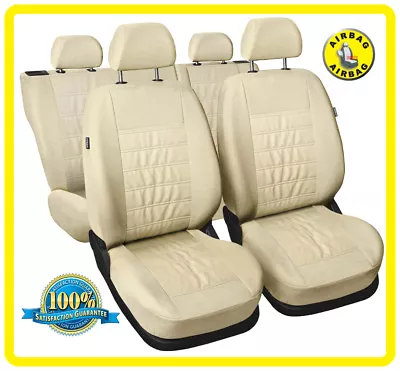 CAR SEAT COVERS Full Set Fit DAEWOO MATIZ - Eco Leathe Leatherette Beige • $74.69