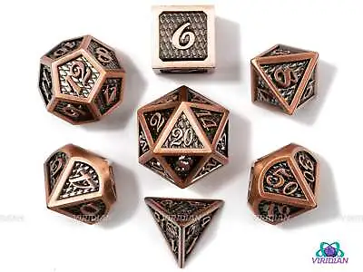 Copper Dragon | Scales Metal Large Dice Set (7) | Dungeons And Dragons (DnD) | • $22.75