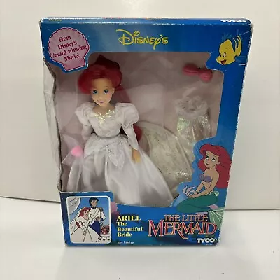 VTG Disney's Little Mermaid Ariel The Beautiful Bride 9” Doll 1991 Tyco Unopened • $35.14