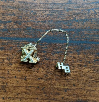 $150 • Buy VTG Gold Pearl Chi Omega ΧΩ Etta Beta Branch Iowa State Sorority Lapel Pin 1960s