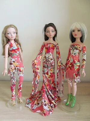 Set Of 3 Pink Floral Outfits 4 Ellowyne Wilde 16  Robert Tonner Handmade By JEC • $38