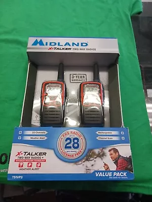 Midland X-talker T51VP3 28 Mile Range Two Way Radios New Sealed • $42.99