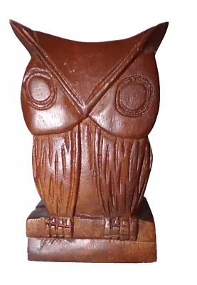 Owl  Wood  Napkin/Bill/Letter Organizer Mid Century 1970's 5.75 Tall • $11.99