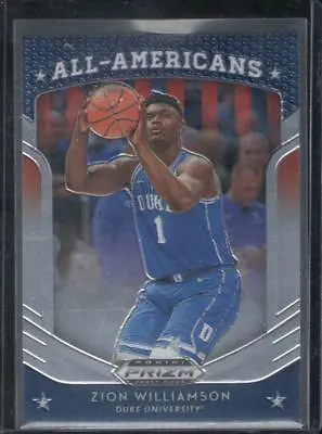 2019 Panini Prizm Draft Picks Zion Williamson RC All-Americans #100 Rookie  Card • $5.39