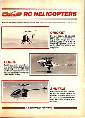 GMP Cobra Helicopter Vintage Print Ad 1986Wall Art Decor Cricket Shuttle Helis • $17.99