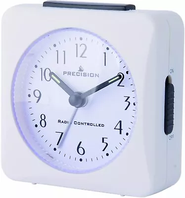 PRECISION PREC0050 Radio Controlled Alarm Clock White National Time System • £10.94