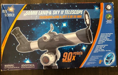 £22.39 • Buy EDU SCIENCE 50MM LAND & SKY II Telescope 90x Power NEW IN BOX