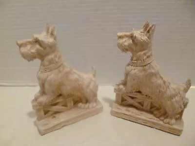 Vintage Syrocowood Carved Scottie Dog Terrier Pair Of Bookends • $15