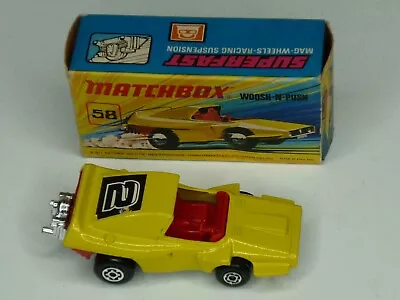 Matchbox Superfast No. 58 Woosh-N-Push Car Original Box 1972 Made In England • $19.95