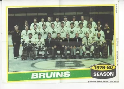 Vintage Bruins Topps 1979-80 NHL Hockey Team Poster • $12.95