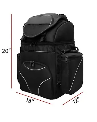 Motorcycle Large Sissy Bar Travel Bar Bag Back Pack Travel Luggage Black Usa • $109.99