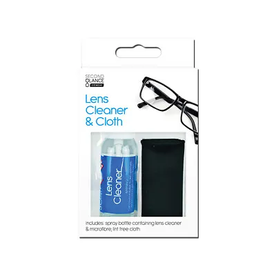 2 Pcs Glasses Lens Cleaning Kit - 30ml Lens Cleaner Spray & Microfibre Cloth GEM • £6.12