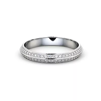 0.80 TCW Full Eternity Knife Edge Lab Created Diamond Platinum Engagement Ring • $776.48