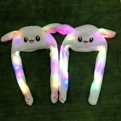 USA Bunny Hat Light Up Cute Plush Rabbit Hat Moving Ears With Colorful LED Light • $10.78