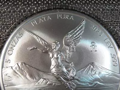 2023 5 Oz .999 Mexican Silver Libertad Coin (BU) In Air-tite Capsule - GORGEOUS • $187.95