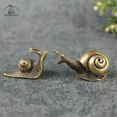 Brass Solid Snail Animal Carved Statue Figure Antique Ornament Art Gift Decor • $8.69