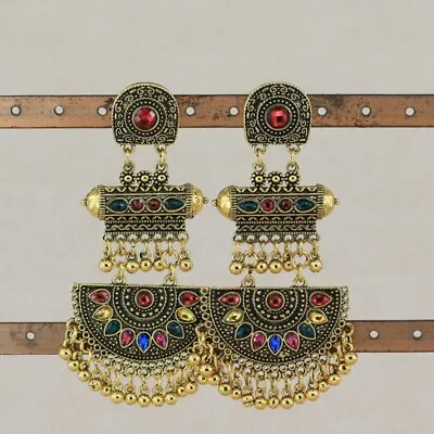 $15.60 • Buy Bohemian Dangle Jewelry Jhumki Earrings For Indian Women Girls Traditional