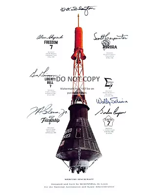 Mercury Capsule Mission Insignia Simulated Autographs - 8x10 Nasa Photo (aa-168) • $8.87