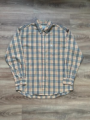 £114.95 • Buy Vintage 90s Burberry Nova Check L/S Shirt (XL)