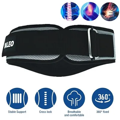$23.99 • Buy Heavy Duty Adjustable Lumbar Support Lower Waist Back Belt Brace Gym Pain Relief