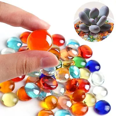 TsunNee 230PCS 1KG Decorative Glass Pebbles Granulates Multi-coloured Stone Be • £19.91