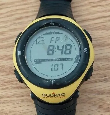 SUUNTO SS010600610 Vector Digital Quartz Black Yellow Dial Outdoor Very Good • $158.39