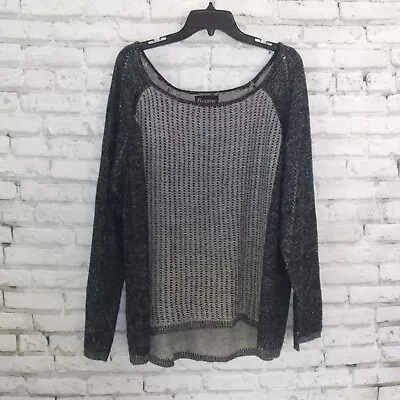 £12.42 • Buy Mia Maddison Sweater Missy Plus 3X Women's Two Tone Gray Open-knit & Tight-knit