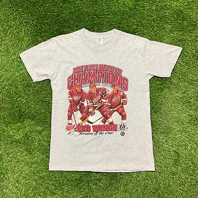 Vintage Detroit Red Wings Caricature T Shirt Mens XL Stanley Cup Champions 1998 • $24.99