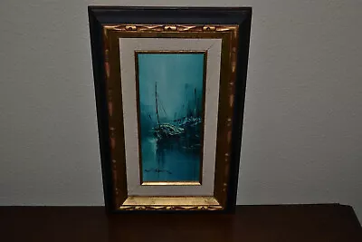 Rare Original Oil Painting Hong Kong Chinese Art Studio Vintage Signed Boats • $79.95