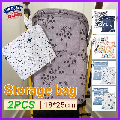 2PCS/Set 18 X 25cm Small Waterproof Wet Bag Stroller Hanging Organizer Bag AU • $7.85