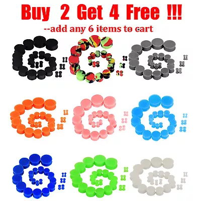 PAIR-SOLID LARGE BIG Silicone Ear Skins-Ear Gauges-Soft Ear Plugs-Ear Tunnels US • $3.99