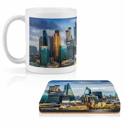 Mug & Square Coaster Set - London City England Skyscrapers   #15983 • £9.99