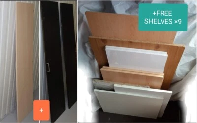 IKEA NEXUS BROWN DOOR×2 With Handles+Beech Door+9 FREE SHELVES  ■COLLECTION ONLY • £24.50