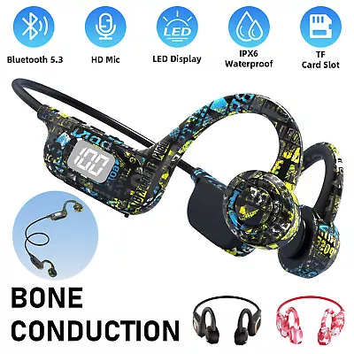 $23.95 • Buy Bluetooth 5.3 Bone Conduction Headphones Wireless Outdoor Sport Headset Earbuds