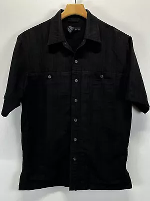 5.11 Tactical Series Mens Medium Black Button Front Uniform Shirt Short Sleeve • $19.99