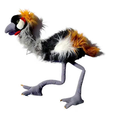 Large Crowned Crane Plush Bird Marionette Puppet Ostrich Emu 40   Rare Animal • $39