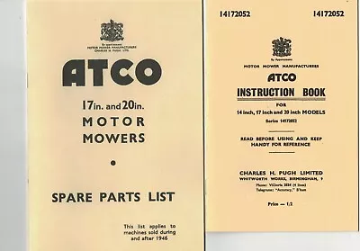 ATCO  Vintage Mower Instruction Manual & Parts List ***Copies*** • $10.50