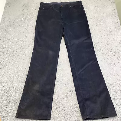 Vintage Levis 517 Corduroy Pants Mens 36x34 Navy Blue Bootcut Wide Leg Baggy 80s • $48.88