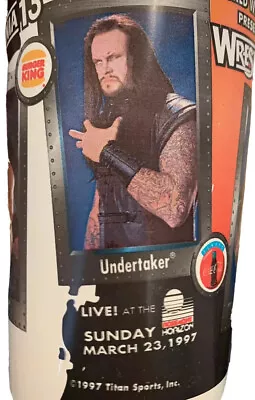 WWF WWE Wrestling Wrestlemania 13 Vintage Souvenir Cup Undertaker Sid Shawn 32oz • $99