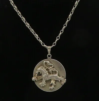 AVEDON 925 Sterling Silver - Vintage Lion Anchor Link Chain Necklace - NE3718 • $190.19